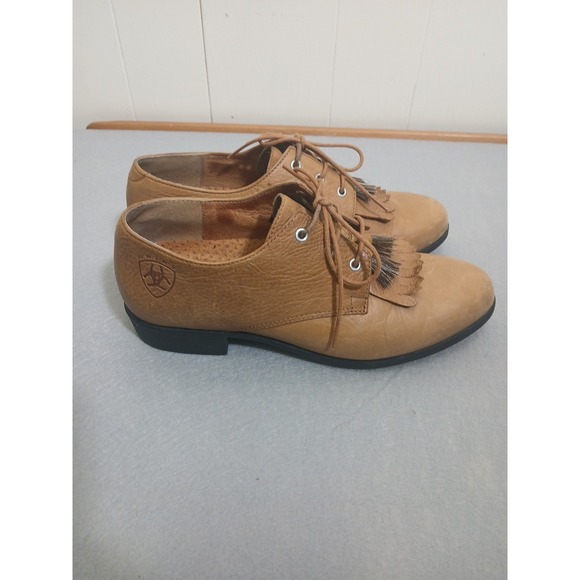 Ariat Jamie Lace Up Kilties Tassel Brown Leather Dress Shoes Oxfords Western 8 - Picture 2 of 8